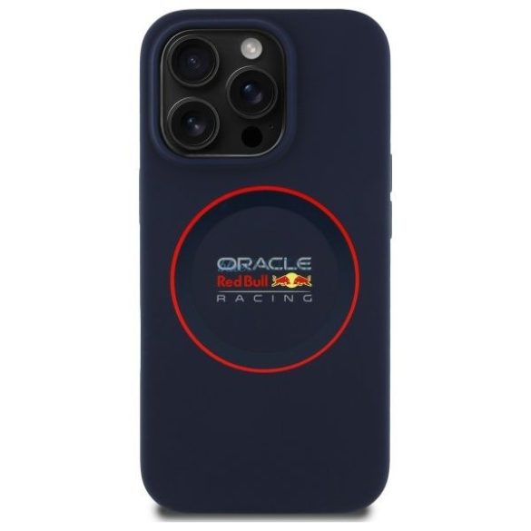 Red Bull RBHMP14L24SIILVR Silicon Red Ring MagSafe Carcasă compatibilă pentru iPhone 14 Pro - Albastru marin