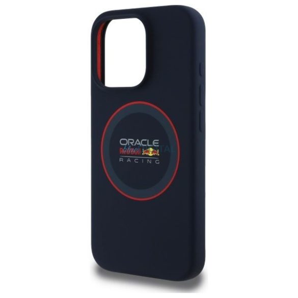 Red Bull RBHMP15L24SIILVR Silicon Red Ring MagSafe Carcasă compatibilă pentru iPhone 15 Pro - Albastru marin