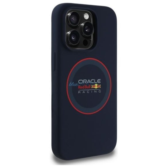 Red Bull RBHMP15L24SIILVR Silicon Red Ring MagSafe Carcasă compatibilă pentru iPhone 15 Pro - Albastru marin