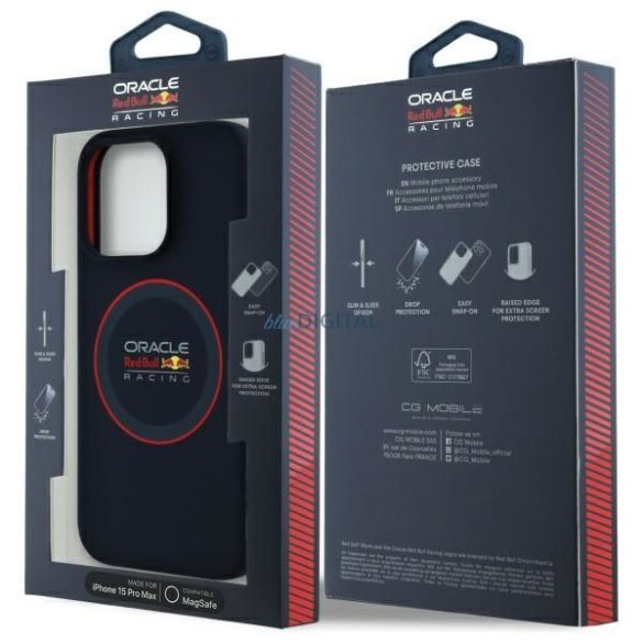 Red Bull RBHMP15X24SIILVR Silicon Red Ring MagSafe Carcasă compatibilă pentru iPhone 15 Pro Max - Albastru marin