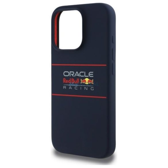 Red Bull RBHMP15L24SIHSRV Silicon orizontal centrat Logo MagSafe caz compatibil pentru iPhone 15 Pro - Navy Blue