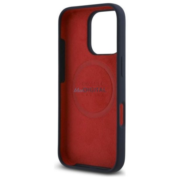 Red Bull RBHMP16L24SIOLRV Silicon Oversize Vertical Logo MagSafe Carcasă compatibilă pentru iPhone 16 Pro - Navy Blue