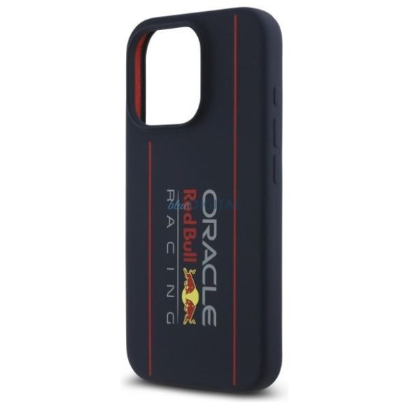 Red Bull RBHMP16L24SIOLRV Silicon Oversize Vertical Logo MagSafe Carcasă compatibilă pentru iPhone 16 Pro - Navy Blue