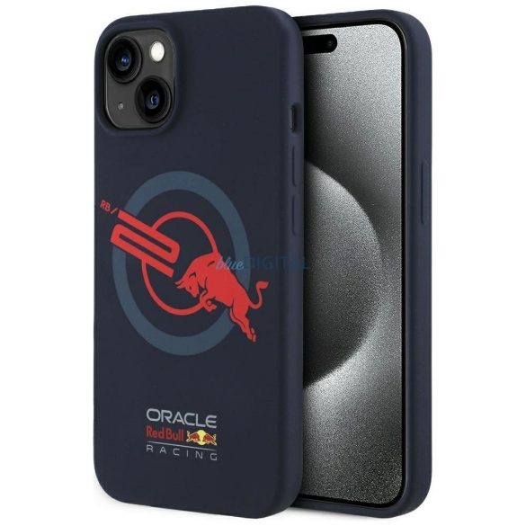 Red Bull RBHMP15X24SIOLVR Silicon ORBR20 Logo Red Lining MagSafe caz compatibil pentru iPhone 15 Pro Max - Navy Blue