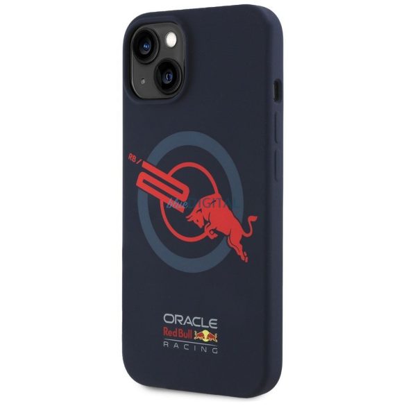 Red Bull RBHMP15X24SIOLVR Silicon ORBR20 Logo Red Lining MagSafe caz compatibil pentru iPhone 15 Pro Max - Navy Blue