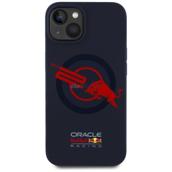 Red Bull RBHMP15X24SIOLVR Silicon ORBR20 Logo Red Lining MagSafe caz compatibil pentru iPhone 15 Pro Max - Navy Blue
