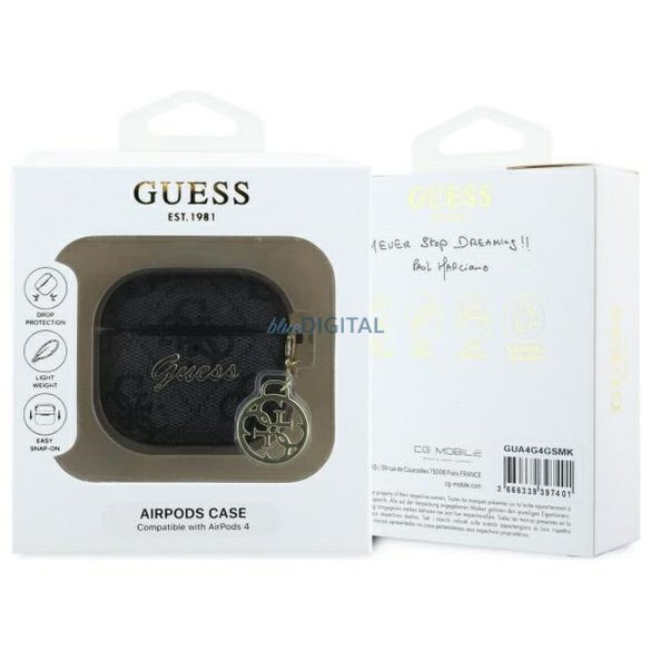 Guess GUA4G4GSMK 4G Charm Collection husă AirPods 4 - negru