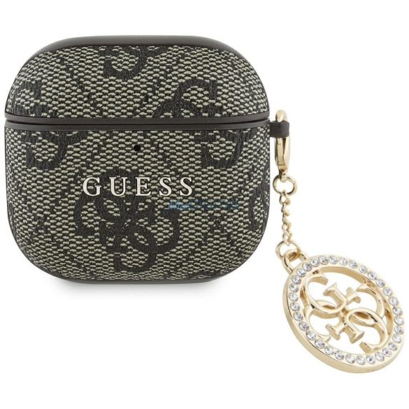 Guess GUA4P4E4CDW Strass Charm carcasă AirPods 4 - maro