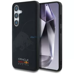 HUSĂ! - Red Bull RBHMS25S24PUBUFV Magnetic Meshed PU W / Debossed Bull MagSafe caz compatibil pentru Samsung Galaxy S25 - Navy Blue