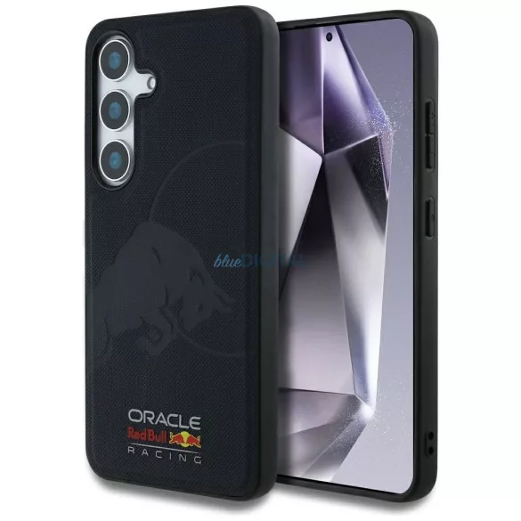 HUSĂ! - Red Bull RBHMS25S24PUBUFV Magnetic Meshed PU W / Debossed Bull MagSafe caz compatibil pentru Samsung Galaxy S25 - Navy Blue
