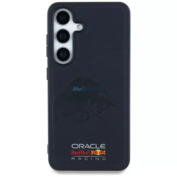 HUSĂ! - Red Bull RBHMS25S24PUBUFV Magnetic Meshed PU W / Debossed Bull MagSafe caz compatibil pentru Samsung Galaxy S25 - Navy Blue