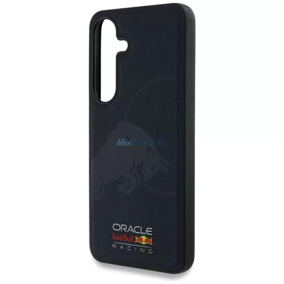 HUSĂ! - Red Bull RBHMS25S24PUBUFV Magnetic Meshed PU W / Debossed Bull MagSafe caz compatibil pentru Samsung Galaxy S25 - Navy Blue