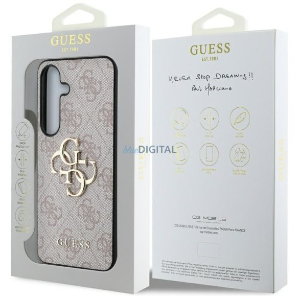 Guess GUHCS25S4GMGPI 4G PU Big Logo Caz Samsung Galaxy S25 - roz