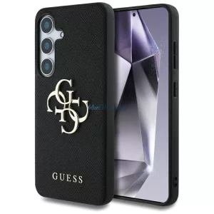 HUSĂ! - Guess GUHCS25SPGT4MBK PU Grained Big 4G and Classic Logo caz Samsung Galaxy S25 - negru