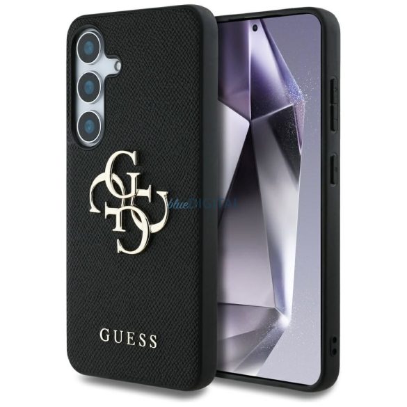 Guess GUHCS25MPGT4MBK PU Grained Big 4G and Classic Logo caz Samsung Galaxy S25 Plus - negru