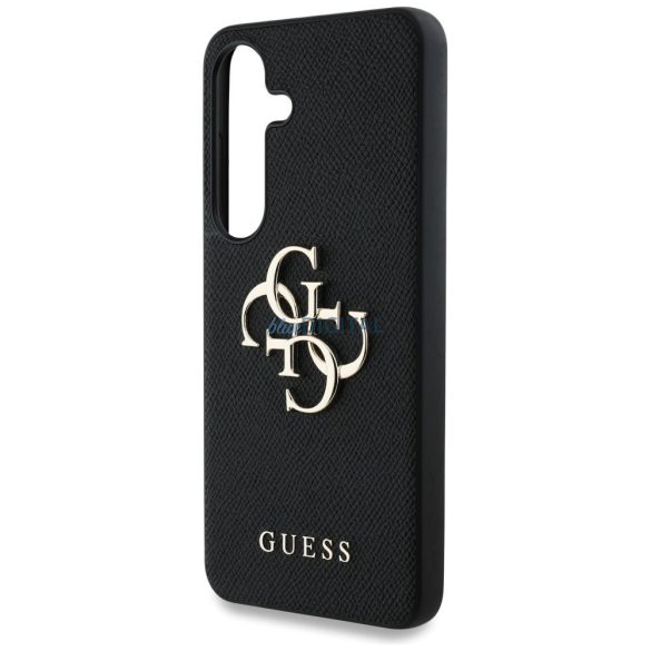 Guess GUHCS25MPGT4MBK PU Grained Big 4G and Classic Logo caz Samsung Galaxy S25 Plus - negru