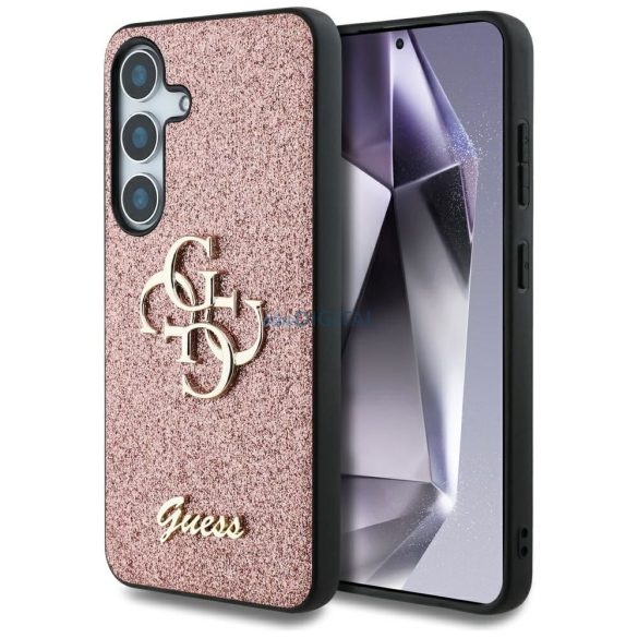 HUSĂ! - Guess GUHCS25SHG4SGP Fixed Glitter Big 4G caz Samsung Galaxy S25 - roz