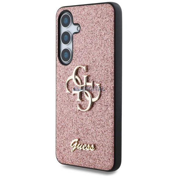 HUSĂ! - Guess GUHCS25SHG4SGP Fixed Glitter Big 4G caz Samsung Galaxy S25 - roz
