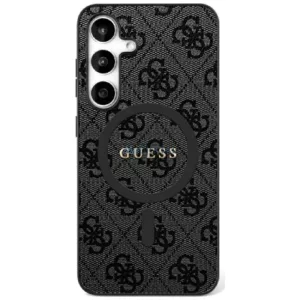 HUSĂ! - Guess GUHMS25MG4GFRK 4G Ring Classic Logo Carcasă compatibilă MagSafe pentru Samsung Galaxy S25 Plus - negru