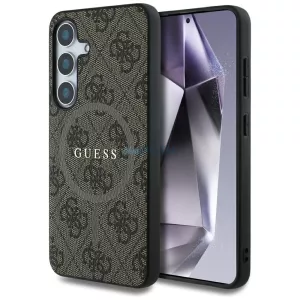 HUSĂ! - Guess GUHMS25SG4GFRW 4G Ring Classic Logo Carcasă compatibilă MagSafe pentru Samsung Galaxy S25 - maro
