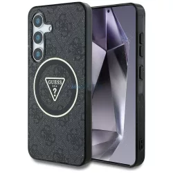   HUSĂ! - Guess GUHMS25MHG4PRTGK IML Metal Glitter 4G Circle Triangle MagSafe carcasă compatibilă pentru Samsung Galaxy S25 Plus - negru