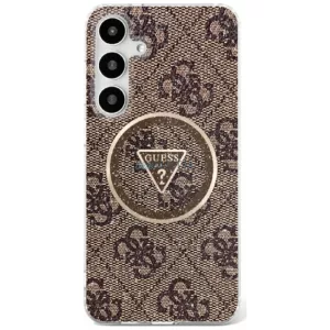 HUSĂ! - Guess GUHMS25SHG4PRTGW IML Metal Glitter 4G Circle Triangle MagSafe carcasă compatibilă pentru Samsung Galaxy S25 - maro