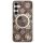 Guess GUHMS25LH4PYEEW IML Peony pe fundal 4G Husă compatibilă MagSafe pentru Samsung Galaxy S25 Ultra - maro Guess GUHMS25LH4PYEEW IML Peony pe fundal 4G Husă compatibilă MagSafe pentru Samsung Galaxy S25 Ultra - maro