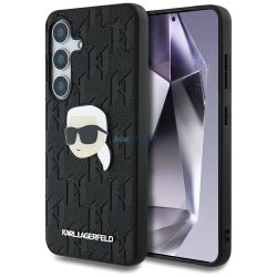   HUSĂ! - Karl Lagerfeld KLHCS25SPGKLKIPK PU Monogramă Karl Head Pin Caz Samsung Galaxy S25 - negru
