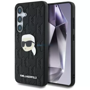 HUSĂ! - Karl Lagerfeld KLHCS25SPGKLKIPK PU Monogramă Karl Head Pin Caz Samsung Galaxy S25 - negru