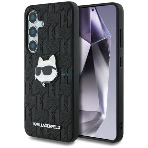 Karl Lagerfeld KLHCS25SPGKLCHPK PU Monogram Choupette Head Pin Caz Samsung Galaxy S25 - negru