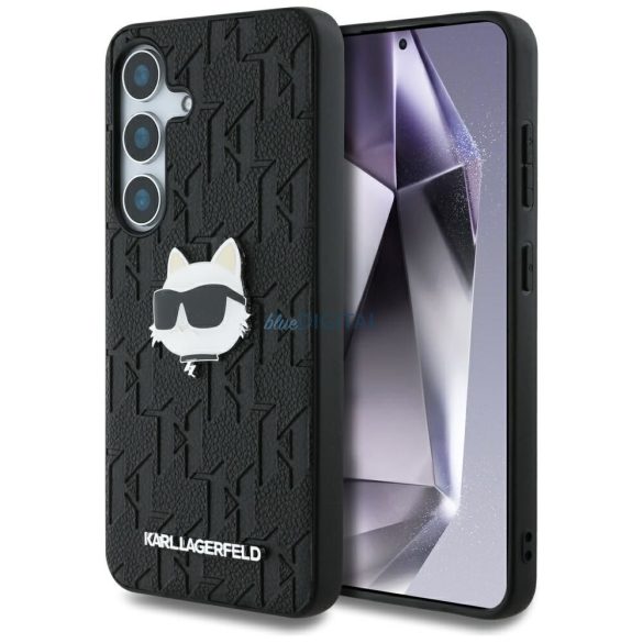 Karl Lagerfeld KLHCS25SPGKLCHPK PU Monogram Choupette Head Pin Caz Samsung Galaxy S25 - negru