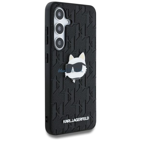 Karl Lagerfeld KLHCS25SPGKLCHPK PU Monogram Choupette Head Pin Caz Samsung Galaxy S25 - negru