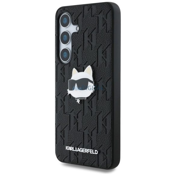 Karl Lagerfeld KLHCS25SPGKLCHPK PU Monogram Choupette Head Pin Caz Samsung Galaxy S25 - negru