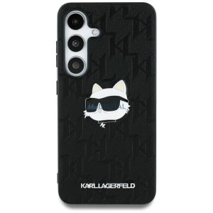 Karl Lagerfeld KLHCS25LPGKLCHPK PU Monogram Choupette Head Pin Caz Samsung Galaxy S25 Ultra - Negru