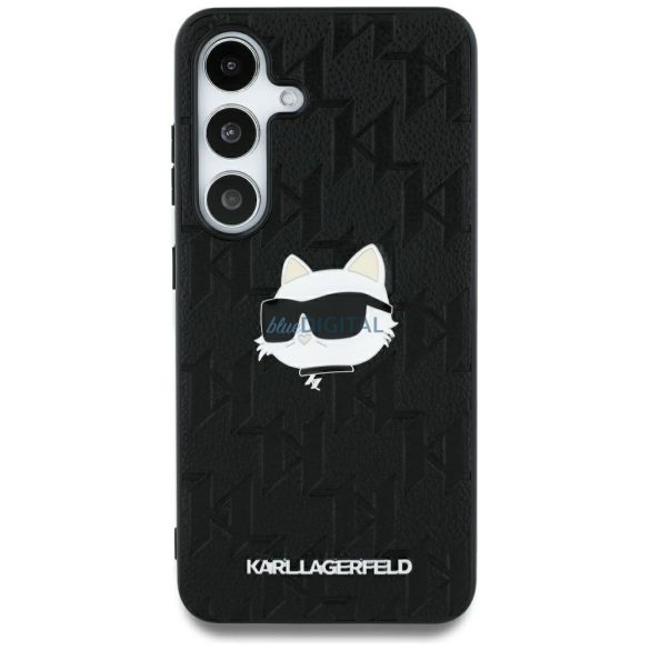 Karl Lagerfeld KLHCS25LPGKLCHPK PU Monogram Choupette Head Pin Caz Samsung Galaxy S25 Ultra - Negru