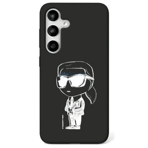 Karl Lagerfeld KLHMS25SPNYKGRTK Carcasă din silicon Graffiti Ikonik MagSafe compatibilă pentru Samsung Galaxy S25 - negru