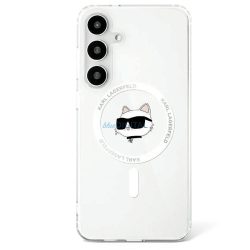   HUSĂ! - Karl Lagerfeld KLHMS25SHLSCHH IML Metal Choupette Head Husă compatibilă MagSafe Samsung Galaxy S25 - alb