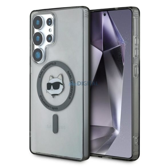 Karl Lagerfeld KLHMS25LHLSCHK IML Metal Choupette Head Husă compatibilă MagSafe Samsung Galaxy S25 Ultra - negru
