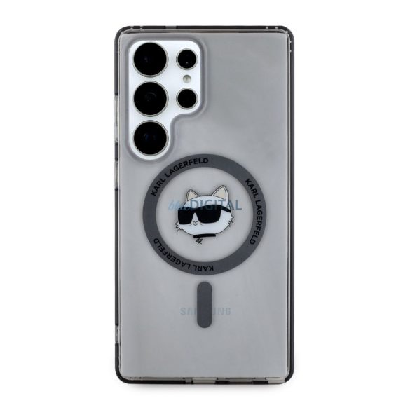 Karl Lagerfeld KLHMS25LHLSCHK IML Metal Choupette Head Husă compatibilă MagSafe Samsung Galaxy S25 Ultra - negru