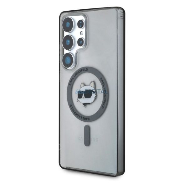 Karl Lagerfeld KLHMS25LHLSCHK IML Metal Choupette Head Husă compatibilă MagSafe Samsung Galaxy S25 Ultra - negru