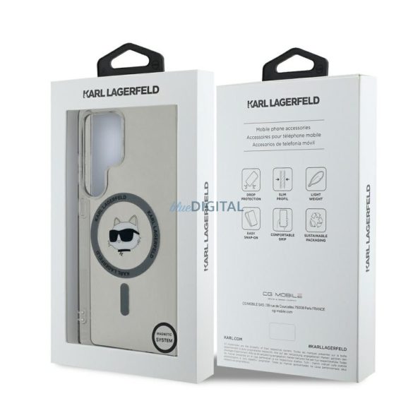 Karl Lagerfeld KLHMS25LHLSCHK IML Metal Choupette Head Husă compatibilă MagSafe Samsung Galaxy S25 Ultra - negru