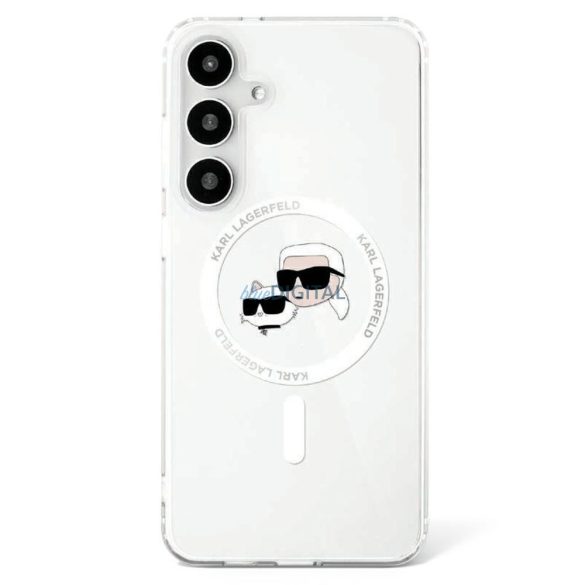 Karl Lagerfeld KLHMS25MHLSKCH IML Metal KC Heads Carcasă compatibilă MagSafe pentru Samsung Galaxy S25 Plus - alb