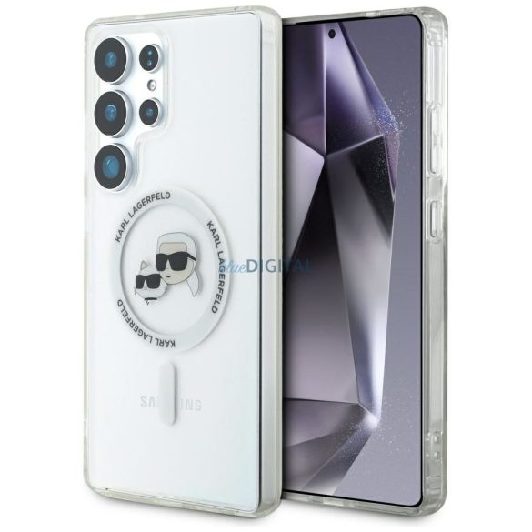 Karl Lagerfeld KLHMS25LHLSKCH IML Metal KC Heads Carcasă compatibilă MagSafe Samsung Galaxy S25 Ultra - alb