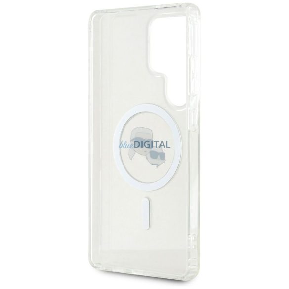Karl Lagerfeld KLHMS25LHLSKCH IML Metal KC Heads Carcasă compatibilă MagSafe Samsung Galaxy S25 Ultra - alb