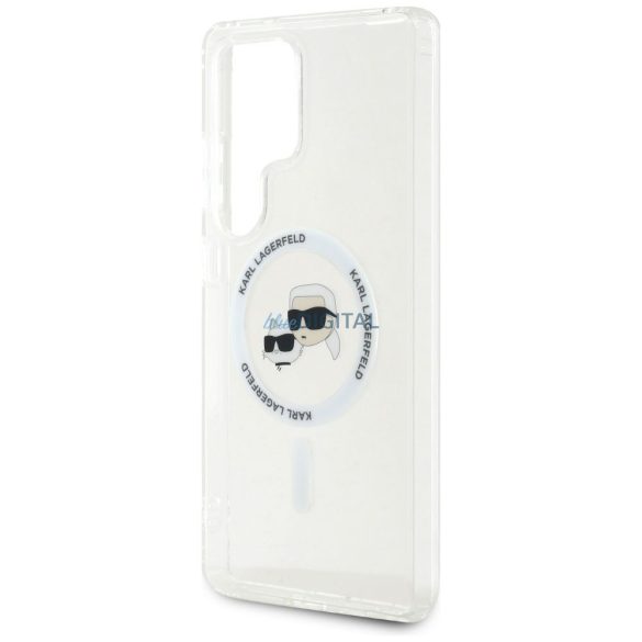 Karl Lagerfeld KLHMS25LHLSKCH IML Metal KC Heads Carcasă compatibilă MagSafe Samsung Galaxy S25 Ultra - alb