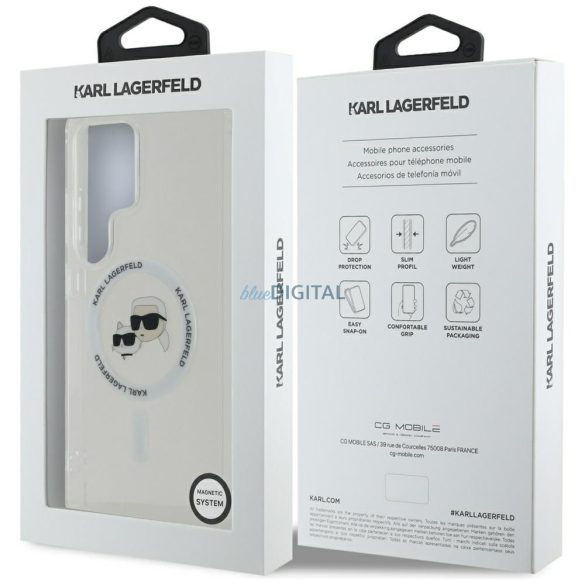Karl Lagerfeld KLHMS25LHLSKCH IML Metal KC Heads Carcasă compatibilă MagSafe Samsung Galaxy S25 Ultra - alb