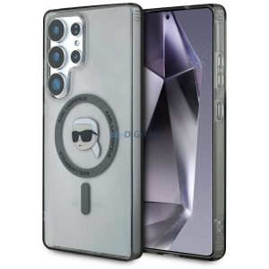 Karl Lagerfeld KLHMS25LHLSKIK IML Metal Karl Heads Carcasă compatibilă MagSafe Samsung Galaxy S25 Ultra - negru