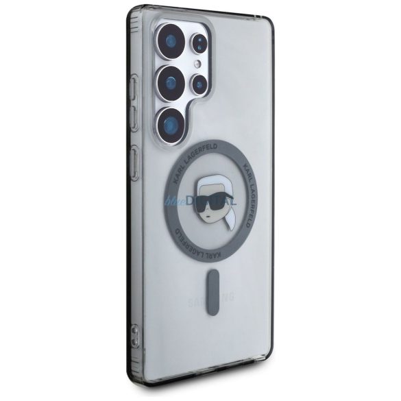Karl Lagerfeld KLHMS25LHLSKIK IML Metal Karl Heads Carcasă compatibilă MagSafe Samsung Galaxy S25 Ultra - negru