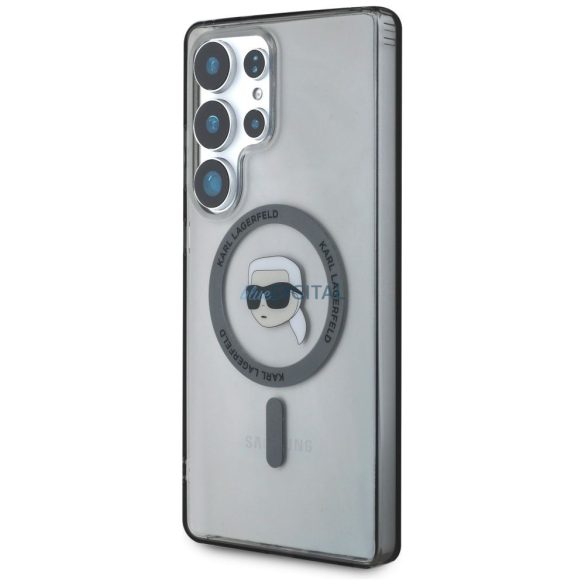 Karl Lagerfeld KLHMS25LHLSKIK IML Metal Karl Heads Carcasă compatibilă MagSafe Samsung Galaxy S25 Ultra - negru