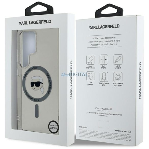 Karl Lagerfeld KLHMS25LHLSKIK IML Metal Karl Heads Carcasă compatibilă MagSafe Samsung Galaxy S25 Ultra - negru